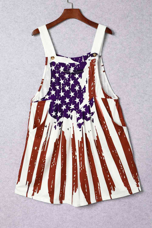 Pocketed Wide Strap Overall Print on any thing USA/STOD clothes