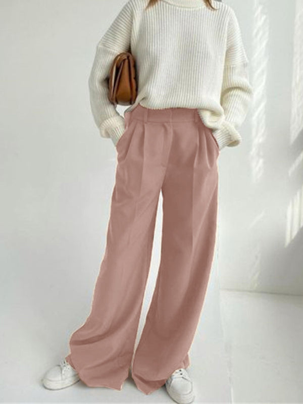 Women's casual all-match slim straight trousers