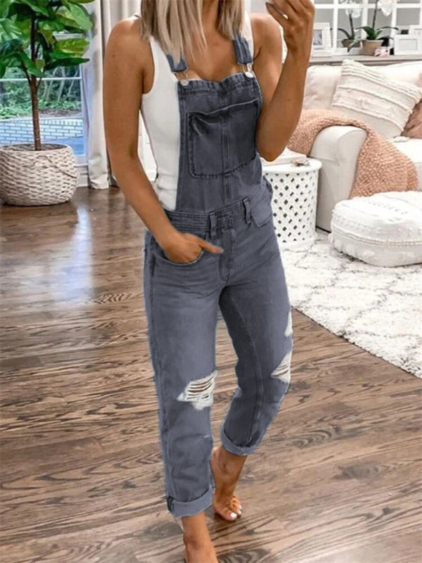 Double shoulder suspenders ripped overall