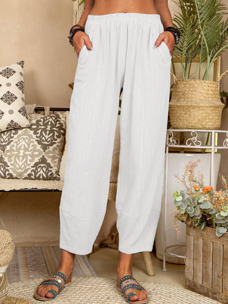 Solid Color Loose Casual Home Pants