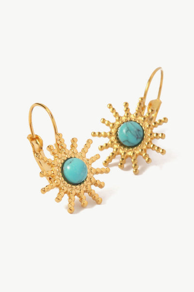 18K Gold Plated Sun-Shaped Earrings Print on any thing USA/STOD clothes