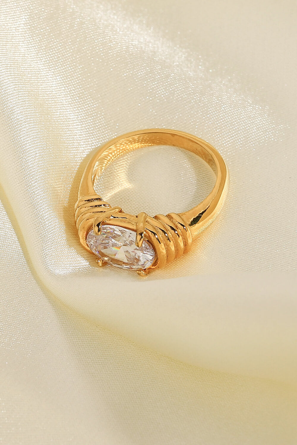 18K Gold Plated Zircon Ring Print on any thing USA/STOD clothes