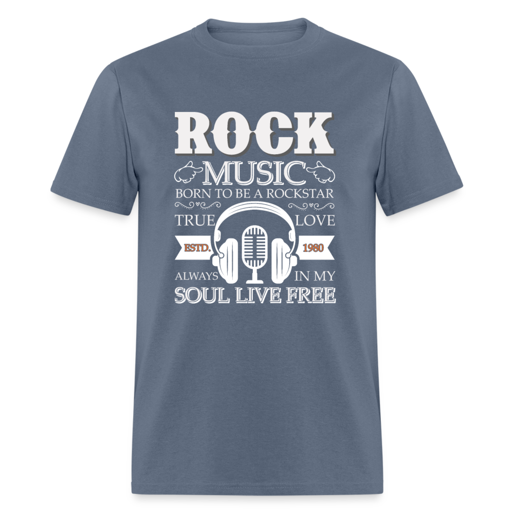 Unisex Classic T-Shirt ROCK MUSIC - denim