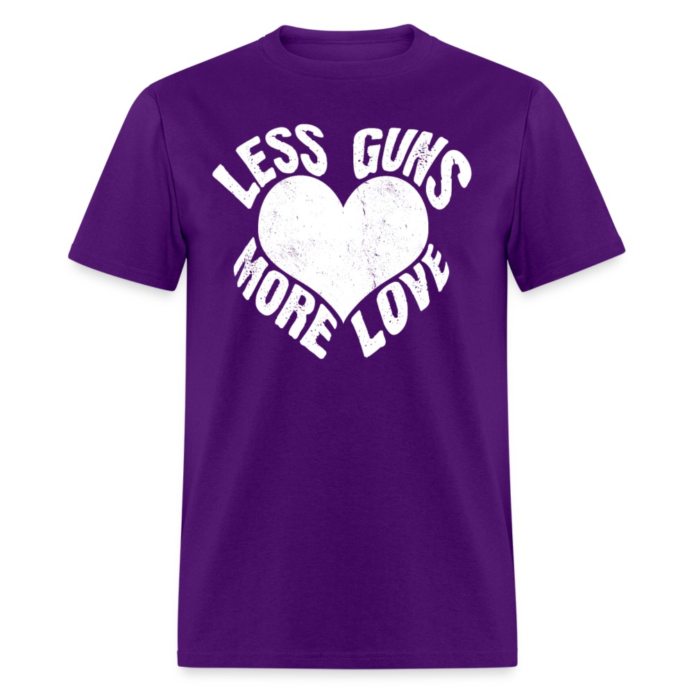 Unisex Classic T-Shirt LESS GUNS MORE LOVE - purple