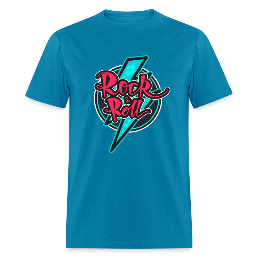 Unisex Classic T-Shirt ROCK AND ROLL - turquoise