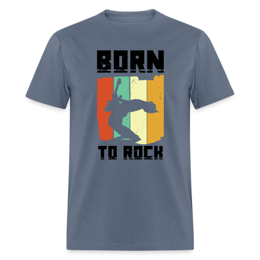 Unisex Classic T-Shirt BORN TO ROCK - denim