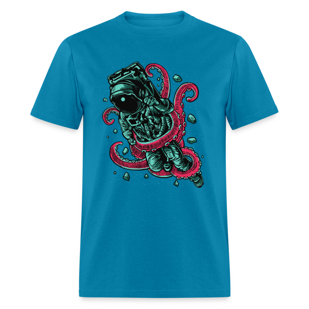 Unisex Classic T-Shirt SPACEMAN AND OCTOPUS - turquoise