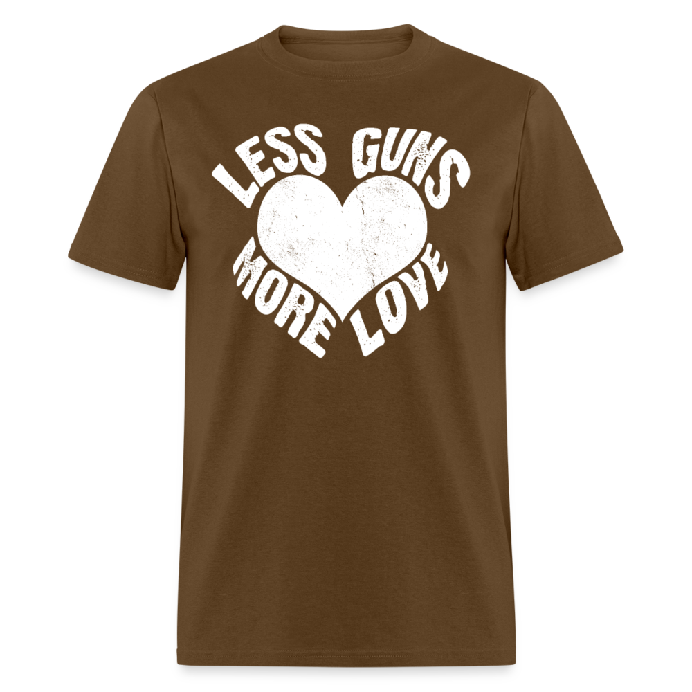 Unisex Classic T-Shirt LESS GUNS MORE LOVE - brown