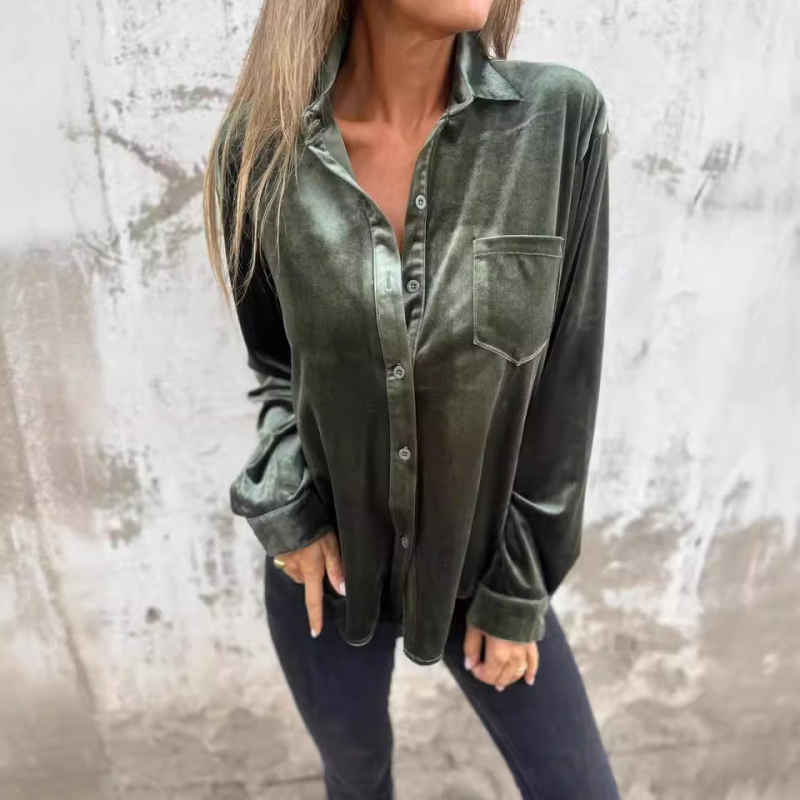 Long Sleeve Single Breasted Loose Shirt