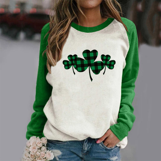 Women's St. Patrick's Shamrock Patch Sleeve Sweatshirt