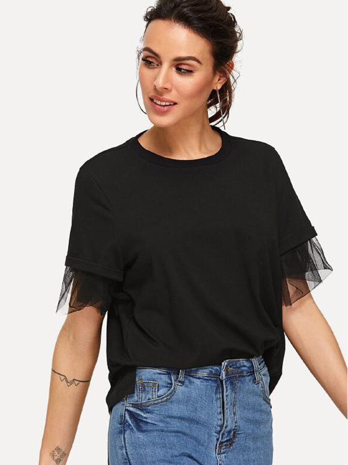 Round Neck Short Sleeve Top