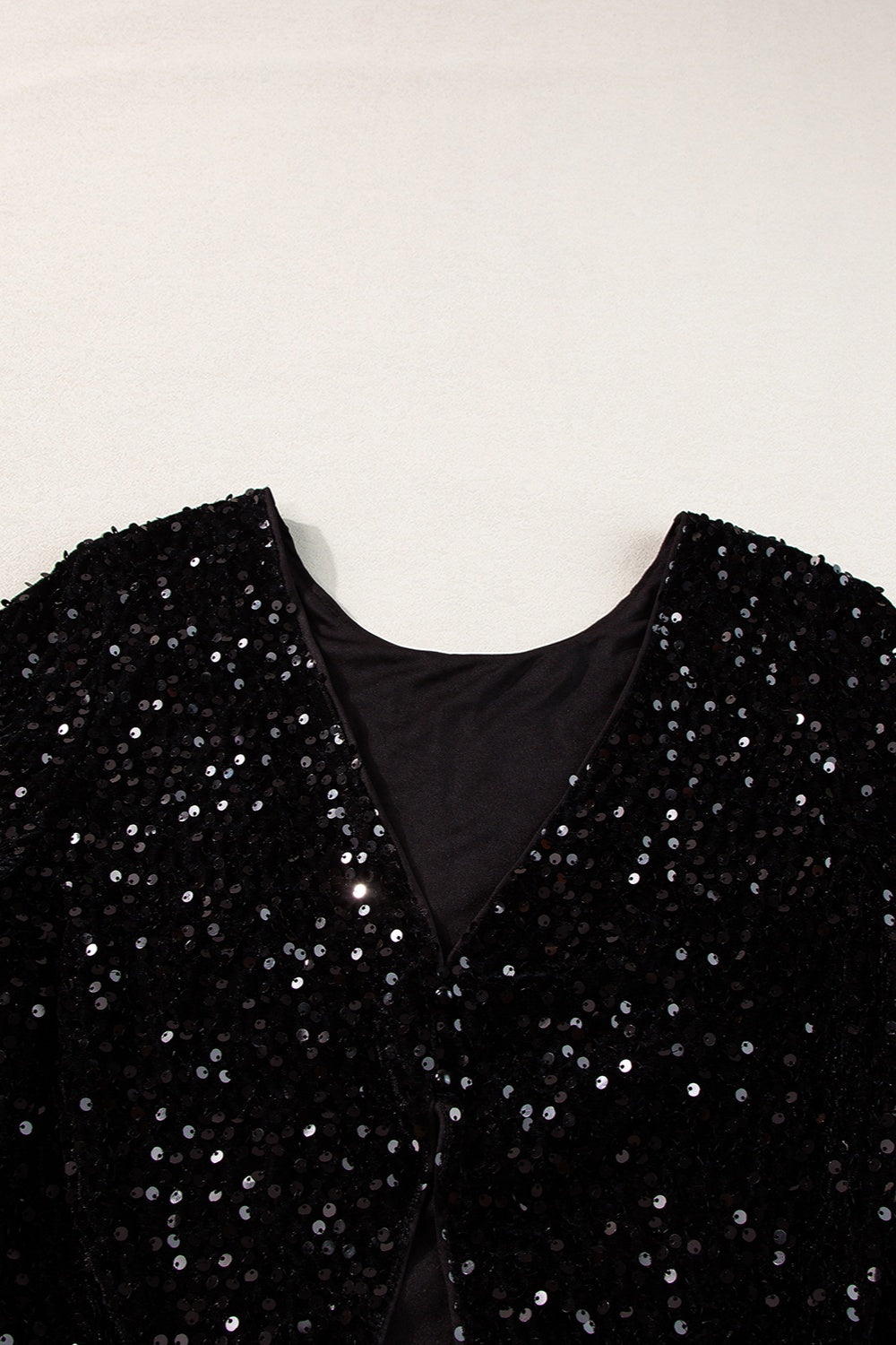 Sequin Round Neck Long Sleeve Blouse