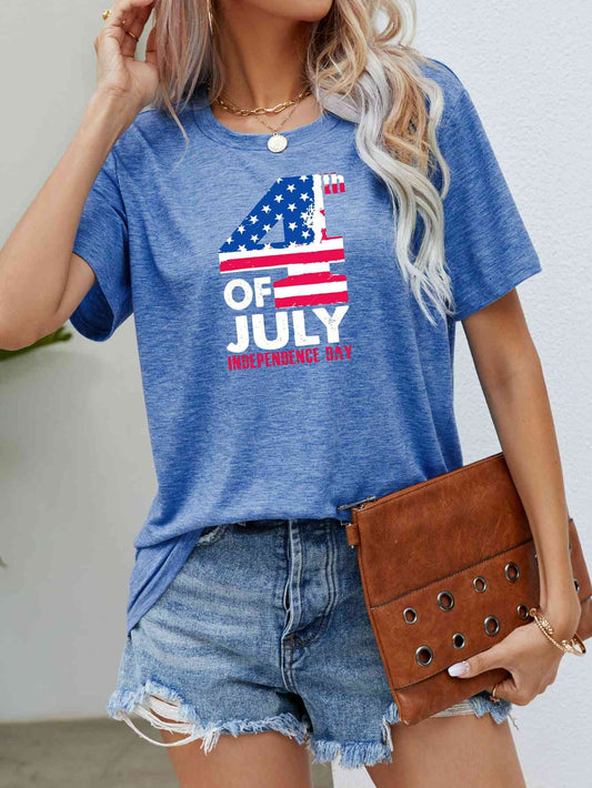 4th OF JULY INDEPENDENCE DAY Graphic Tee - Cobalt Blue / S