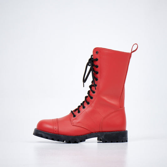 516 aka High Aviator Boots - Red - 35