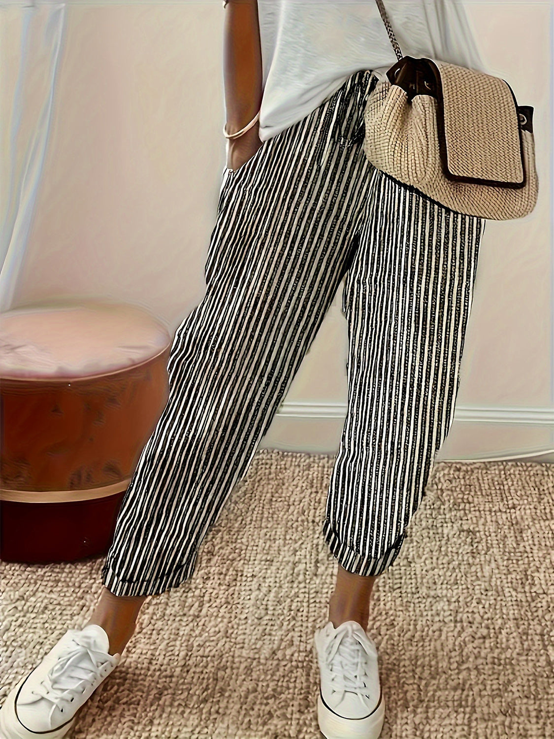 Striped Pants with Pockets