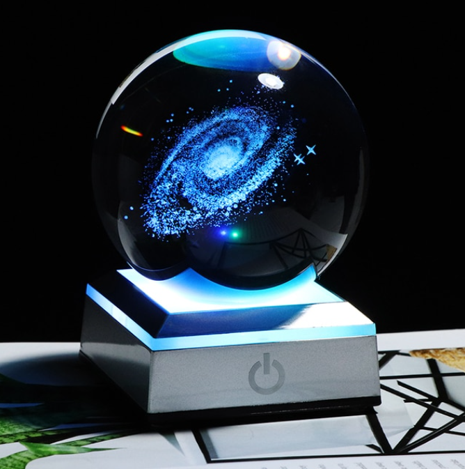 6/8cm Galaxy Miniature 3D Crystal Ball Print on any thing USA/STOD clothes