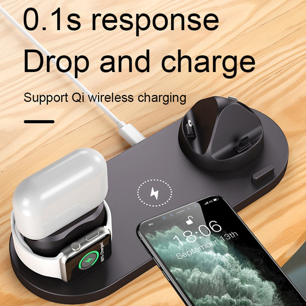 6-in-1 Wireless Fast Charger Dock for Apple Print on any thing USA/STOD clothes