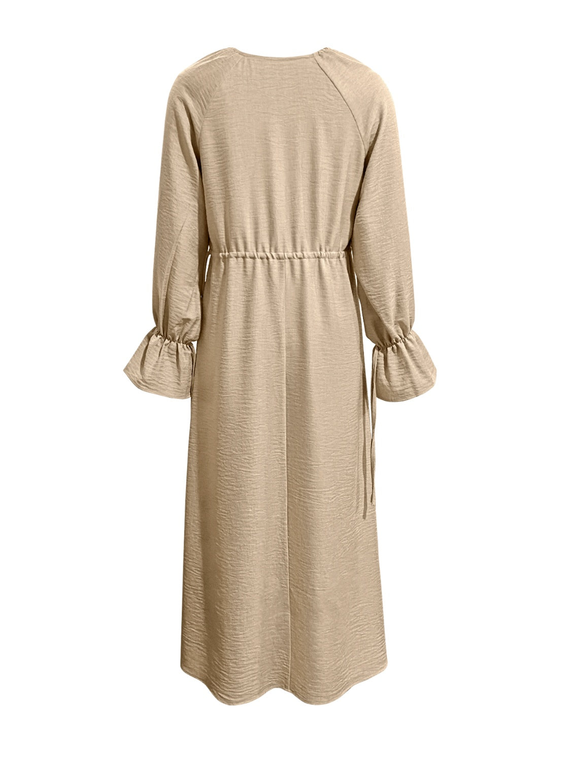 Tie Neck Flounce Sleeve Dress