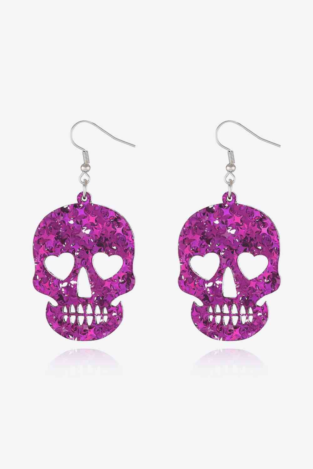 Acrylic Skull Drop Earrings Print on any thing USA/STOD clothes