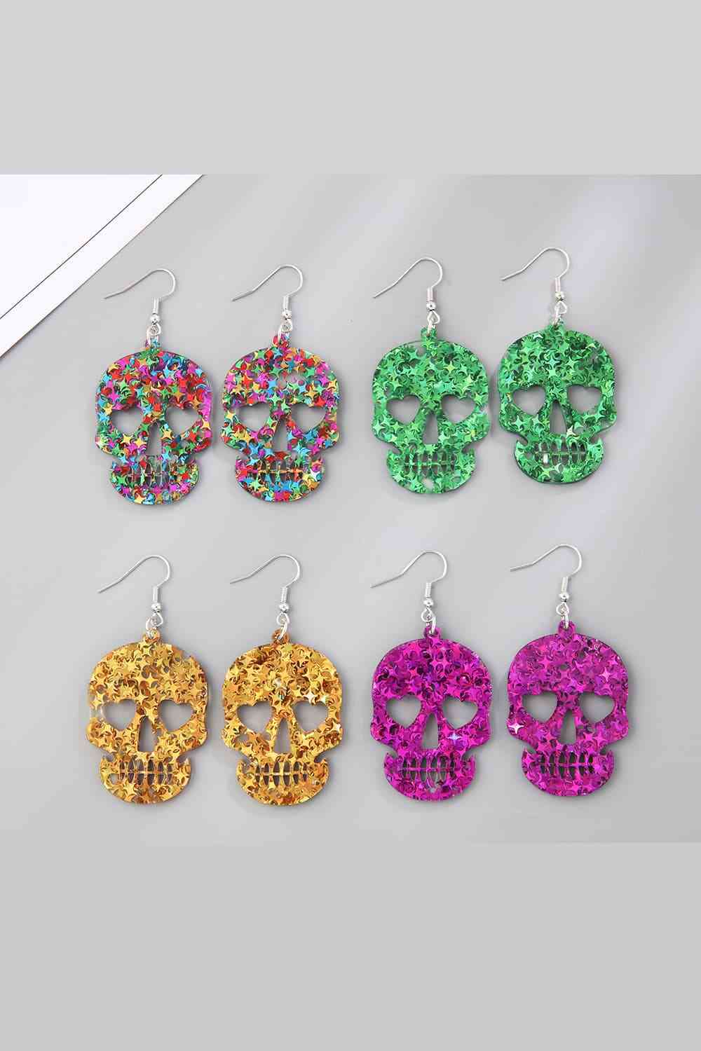 Acrylic Skull Drop Earrings Print on any thing USA/STOD clothes