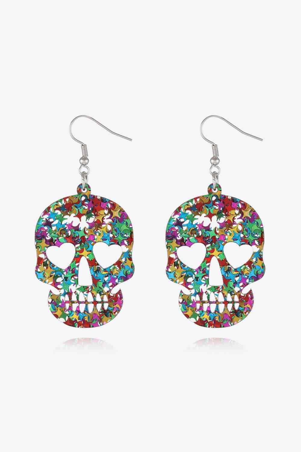 Acrylic Skull Drop Earrings Print on any thing USA/STOD clothes