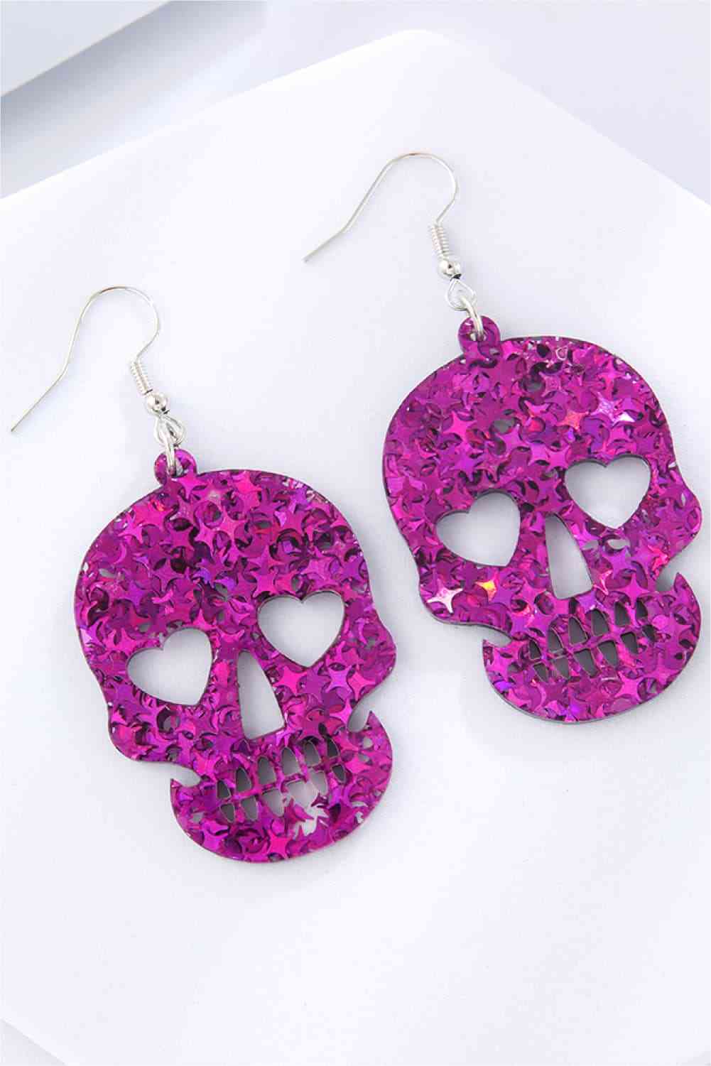 Acrylic Skull Drop Earrings Print on any thing USA/STOD clothes