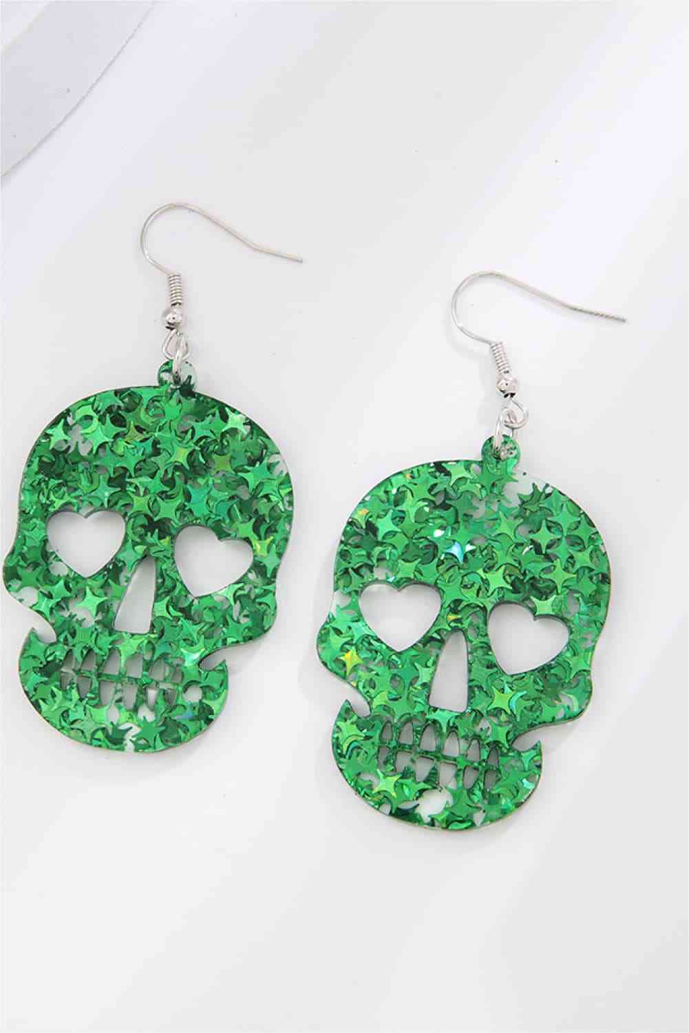 Acrylic Skull Drop Earrings Print on any thing USA/STOD clothes