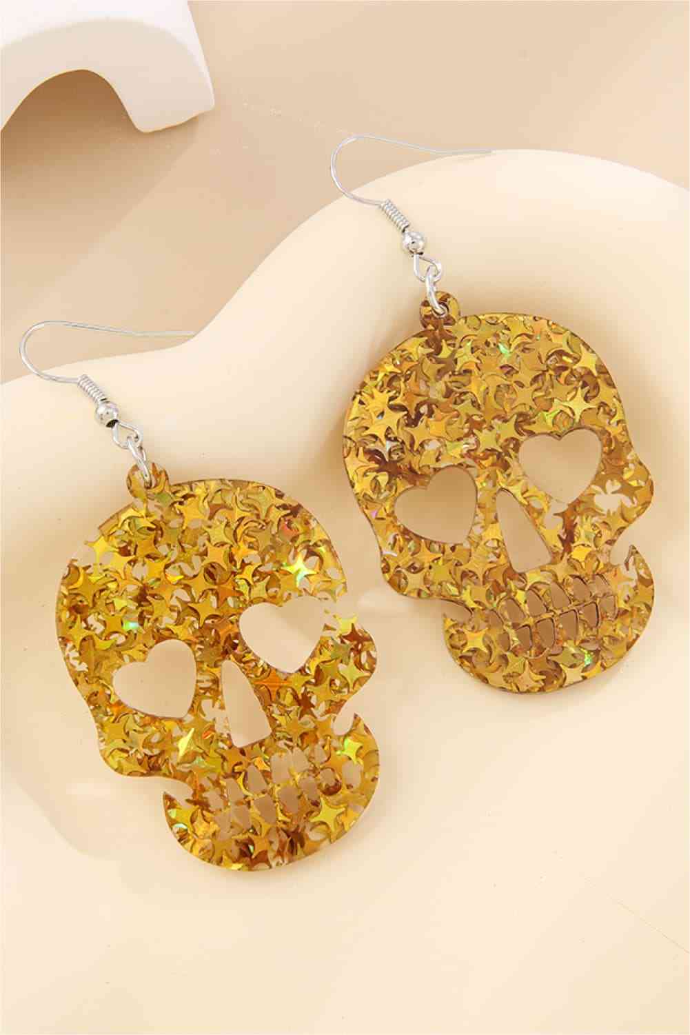 Acrylic Skull Drop Earrings Print on any thing USA/STOD clothes