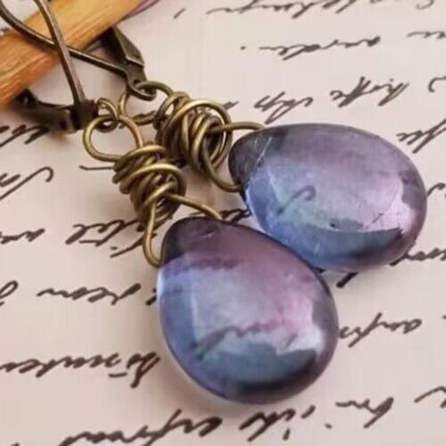 Alloy Gemstone Drop Earrings Print on any thing USA/STOD clothes