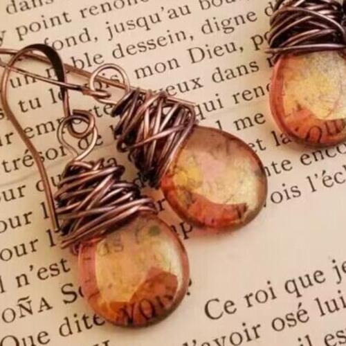 Alloy Gemstone Drop Earrings Print on any thing USA/STOD clothes
