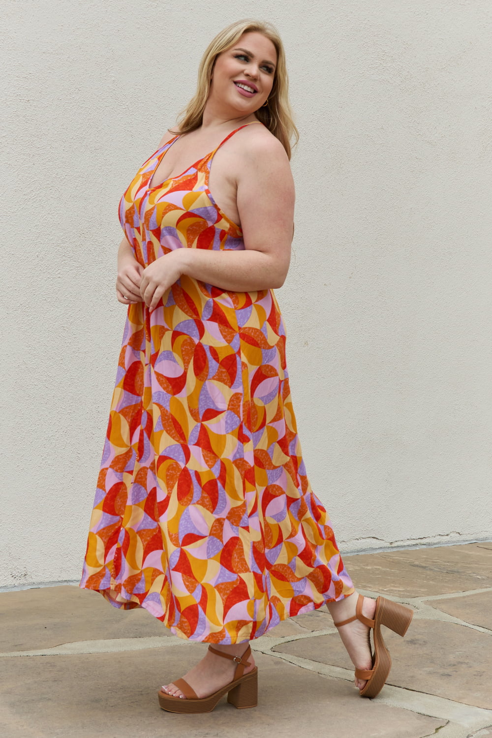 And The Why Full Size Printed Sleeveless Maxi Dress Print on any thing USA/STOD clothes