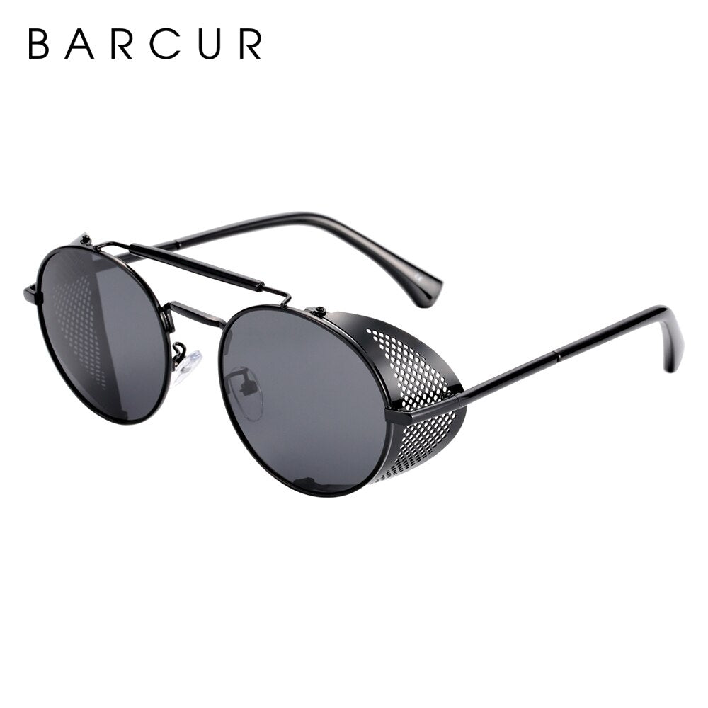 BARCUR Round Polarized Sunglasses Gothic Print on any thing USA/STOD clothes