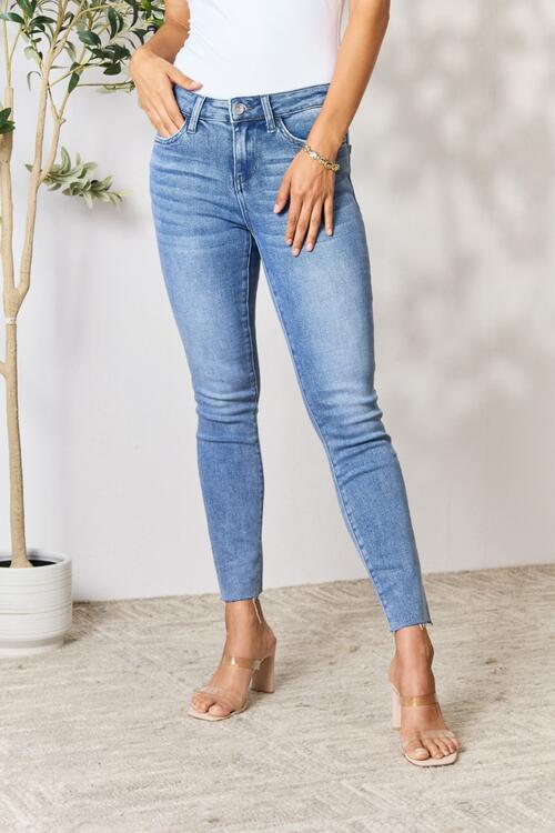 BAYEAS Raw Hem Skinny Jeans Print on any thing USA/STOD clothes