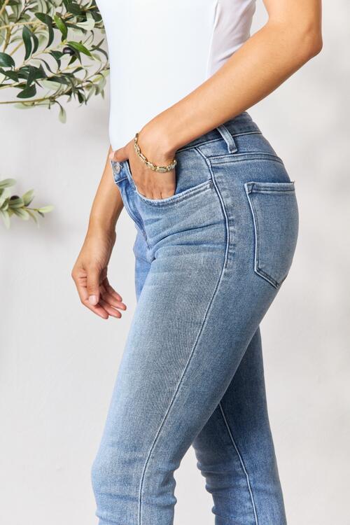 BAYEAS Raw Hem Skinny Jeans Print on any thing USA/STOD clothes