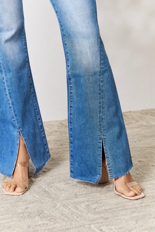 BAYEAS Slit Flare Jeans Print on any thing USA/STOD clothes