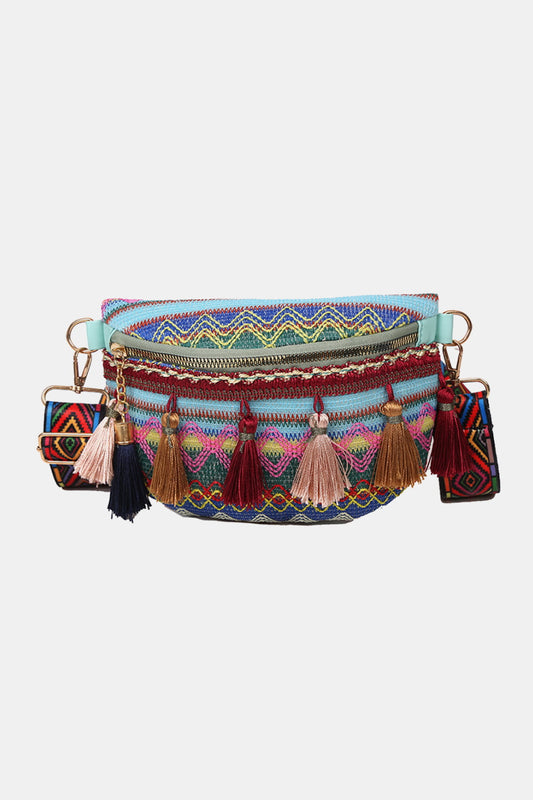 Bohemian Sling Bag with Tassels Print on any thing USA/STOD clothes