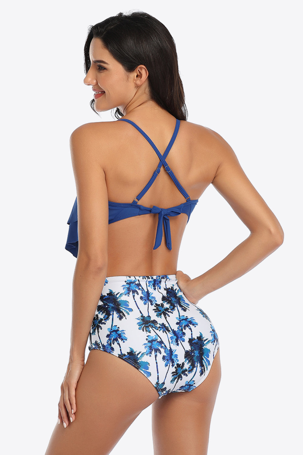 Botanical Print Ruffled Two-Piece Swimsuit Print on any thing USA/STOD clothes
