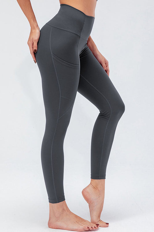 Breathable Wide Waistband Active Leggings with Pockets Print on any thing USA/STOD clothes