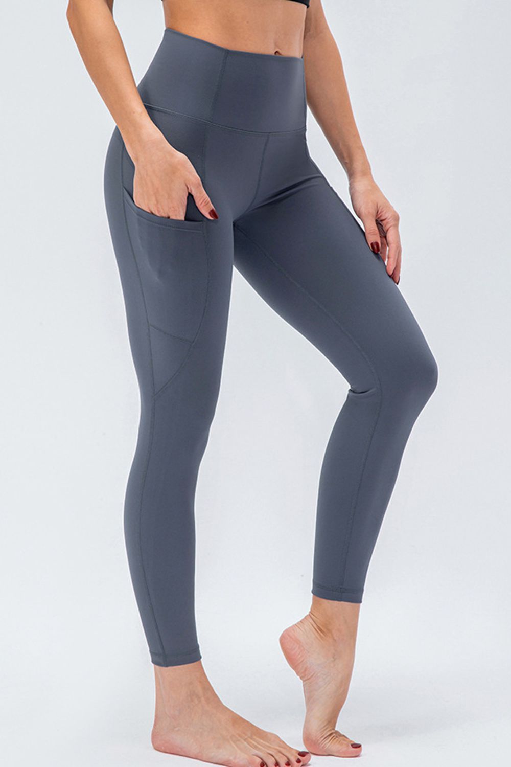 Breathable Wide Waistband Active Leggings with Pockets Print on any thing USA/STOD clothes