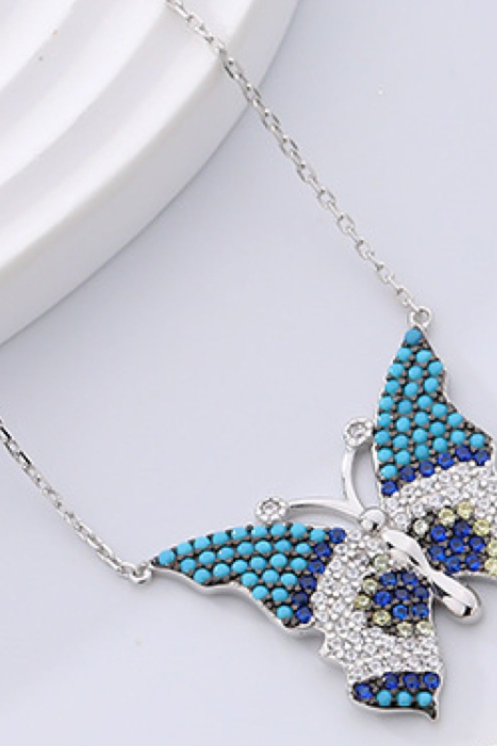 Butterfly Pendant Zircon Necklace Print on any thing USA/STOD clothes