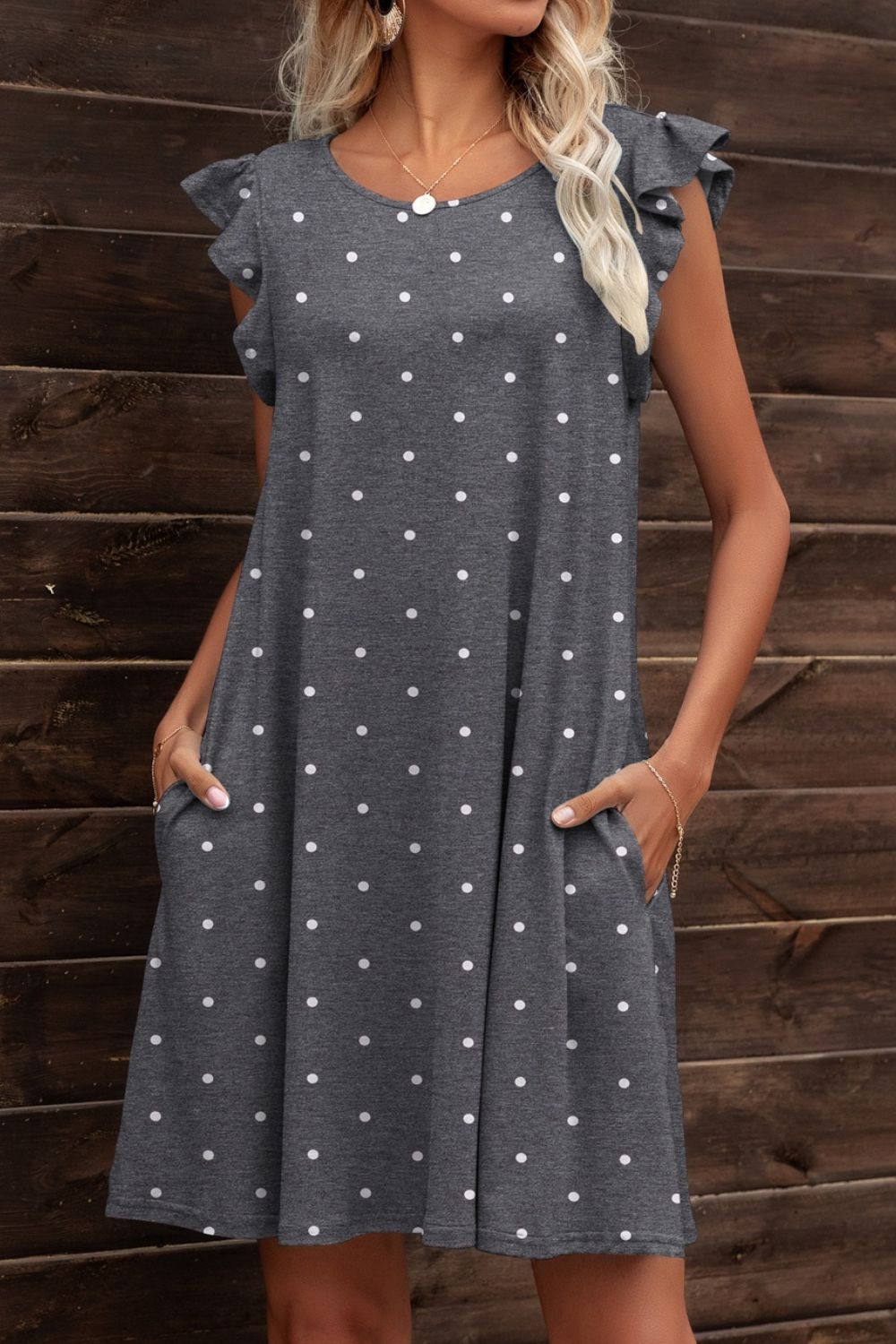 Butterfly Sleeve Round Neck Dress Print on any thing USA/STOD clothes