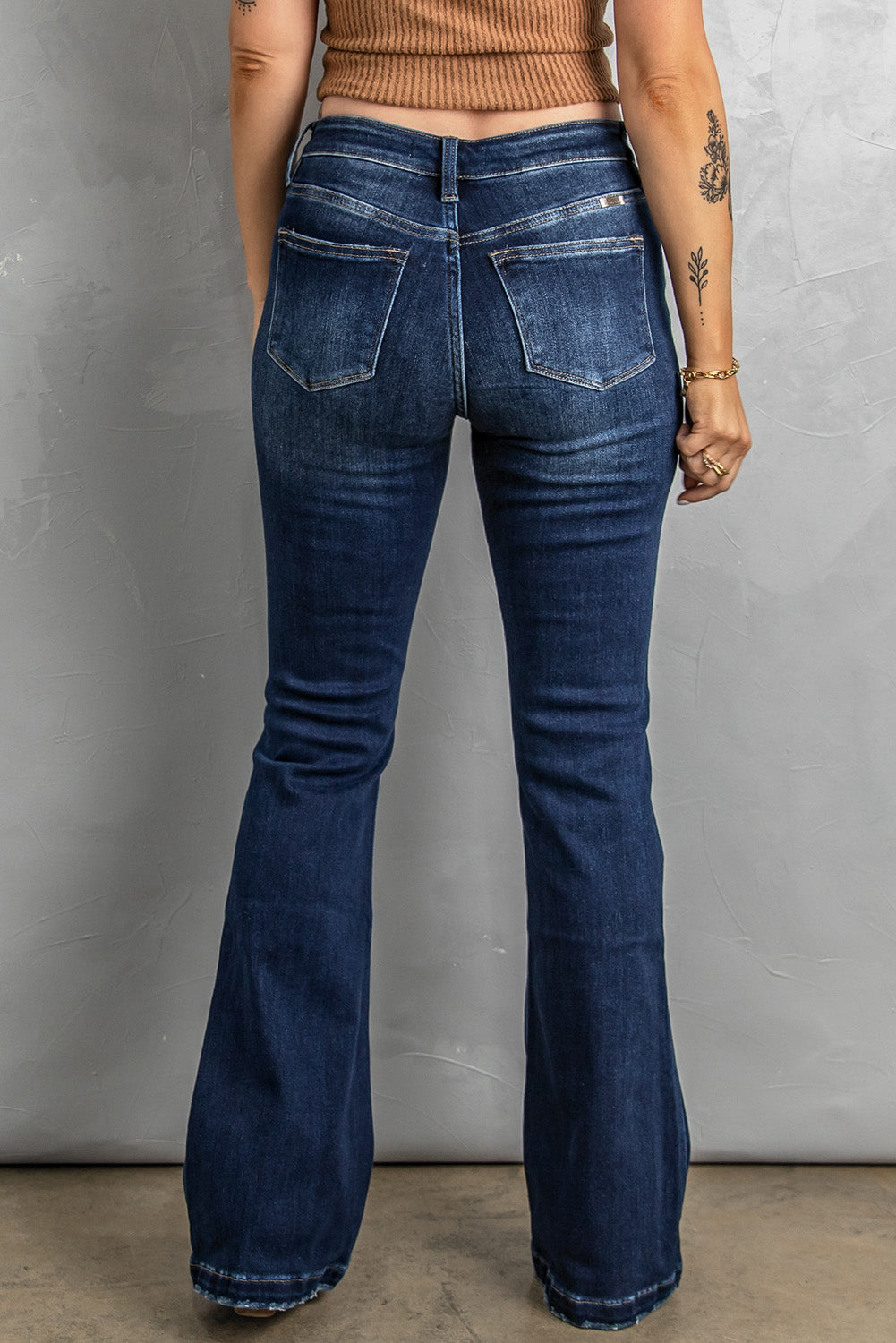 Button Fly Distressed Bootcut Jeans Print on any thing USA/STOD clothes