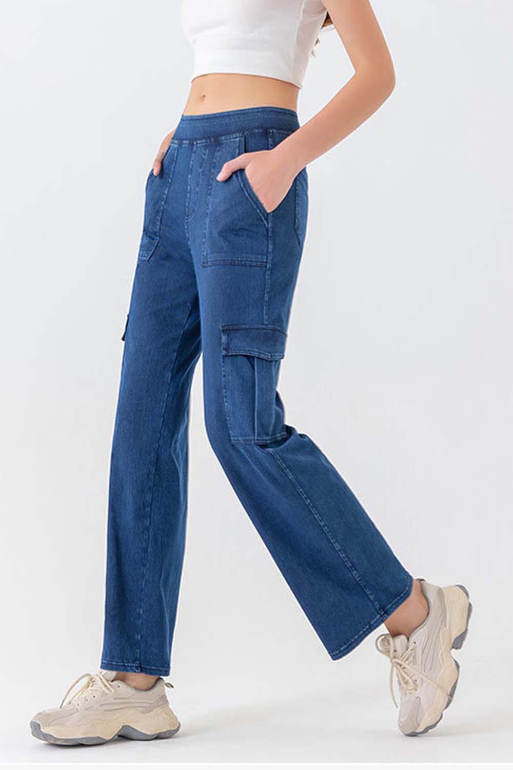 Button Fly Pocketed Long Jeans Print on any thing USA/STOD clothes