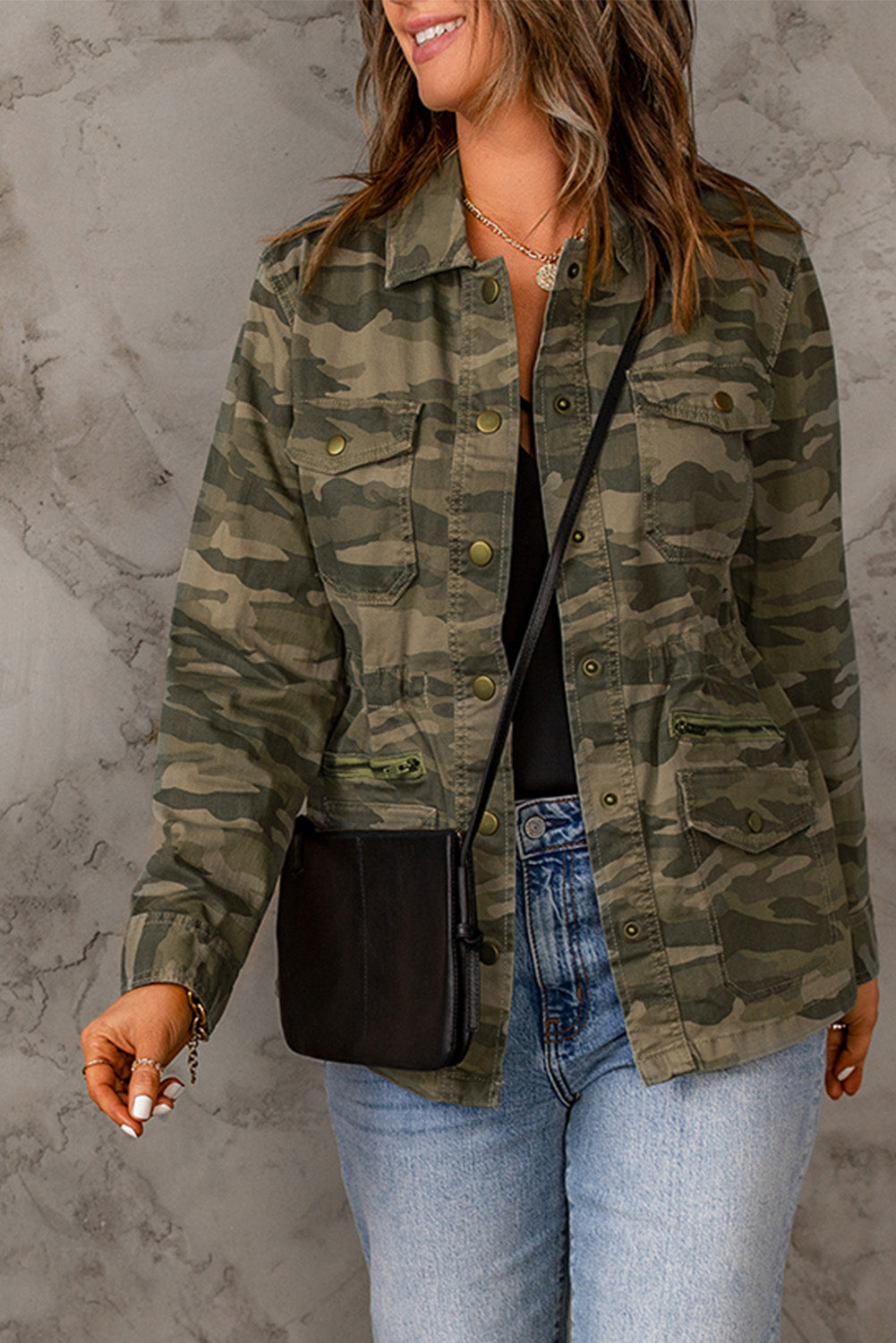 Camouflage Snap Down Jacket Print on any thing USA/STOD clothes