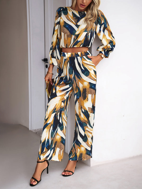 Casual vacation print trousers two-piece suit Print on any thing USA/STOD clothes