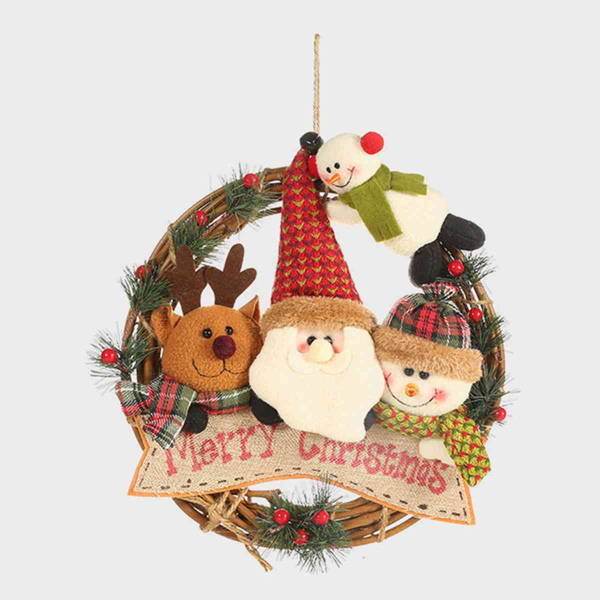 Christmas Doll Wreath Ornament Print on any thing USA/STOD clothes