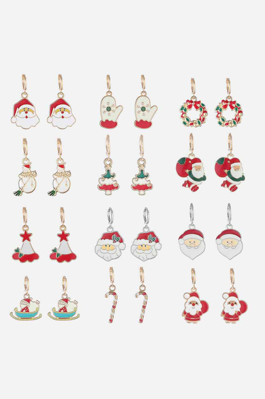 Christmas Theme Alloy Earrings Print on any thing USA/STOD clothes