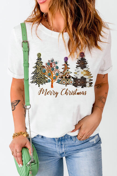 Christmas Tree Graphic Short Sleeve T-Shirt Print on any thing USA/STOD clothes