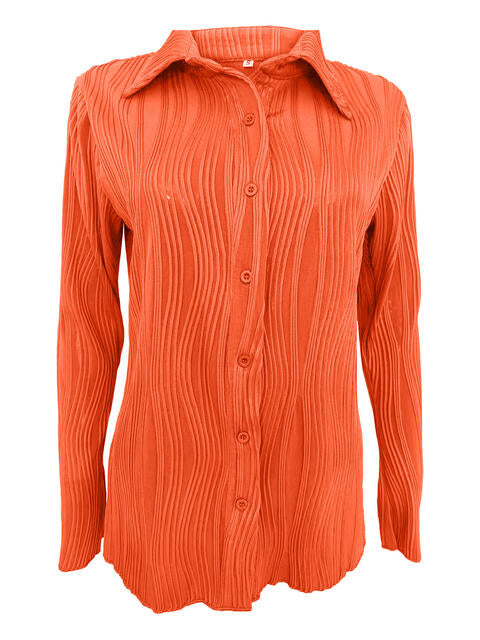 Collared Neck Long Sleeve Shirt Print on any thing USA/STOD clothes