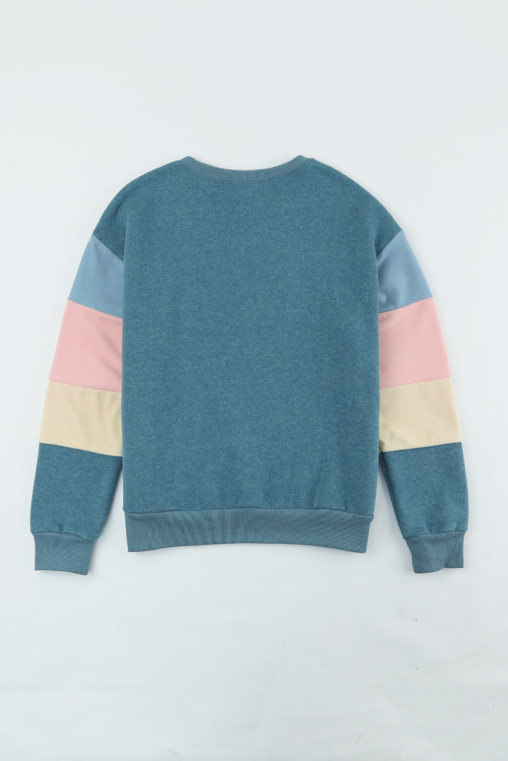Color Block Ribbed Trim Sweatshirt Print on any thing USA/STOD clothes